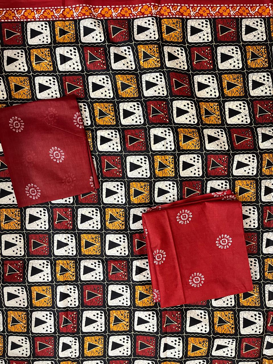 ₹570! Jiafashion batik cotton printed dress materials