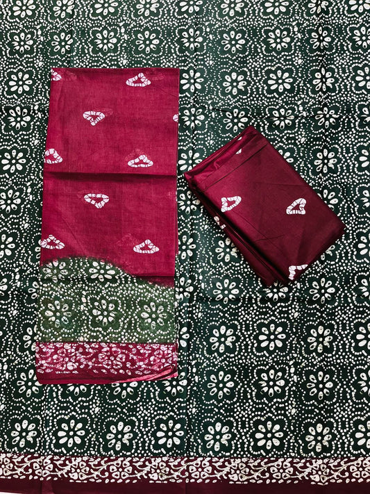 ₹525! Deeptex batik cotton printed dress materials