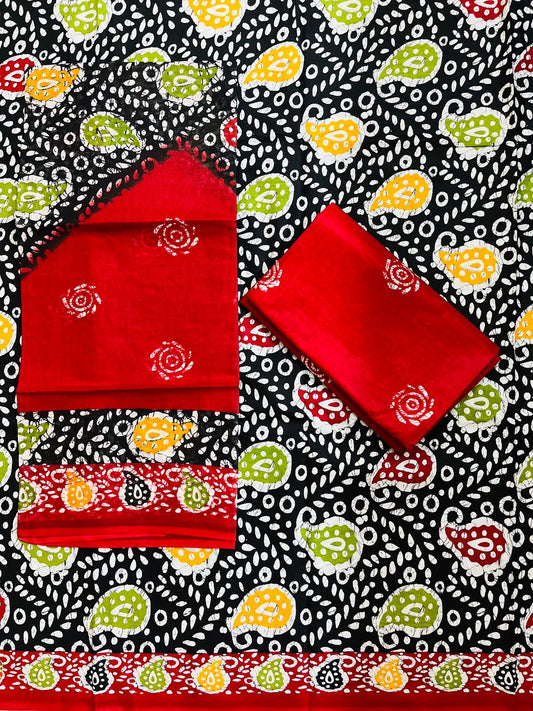 ₹525! Deeptex batik cotton printed dress materials