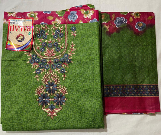 ₹699! Jiafashion Embroidery cotton dress materials