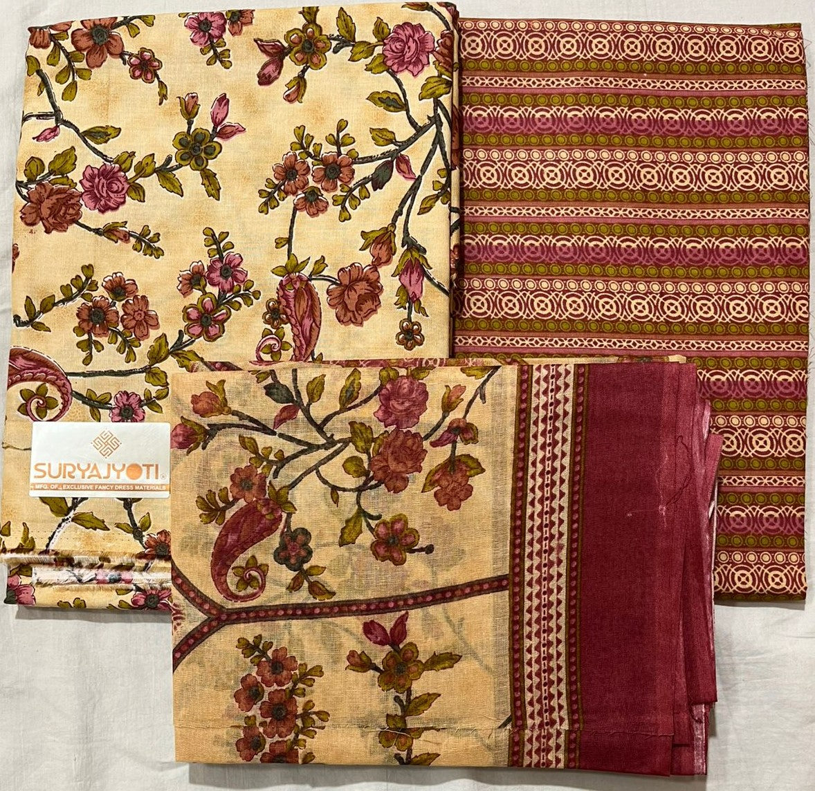 ₹670! Suryajyoti jaipuri cotton printed dress materials