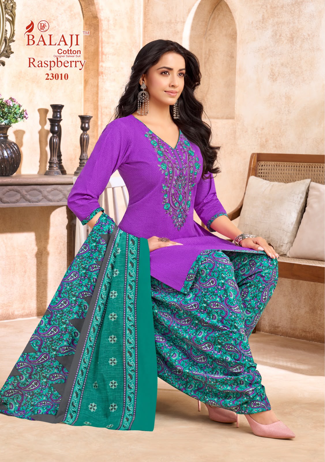 ₹699! Jiafashion Embroidery Cotton Dress Materials