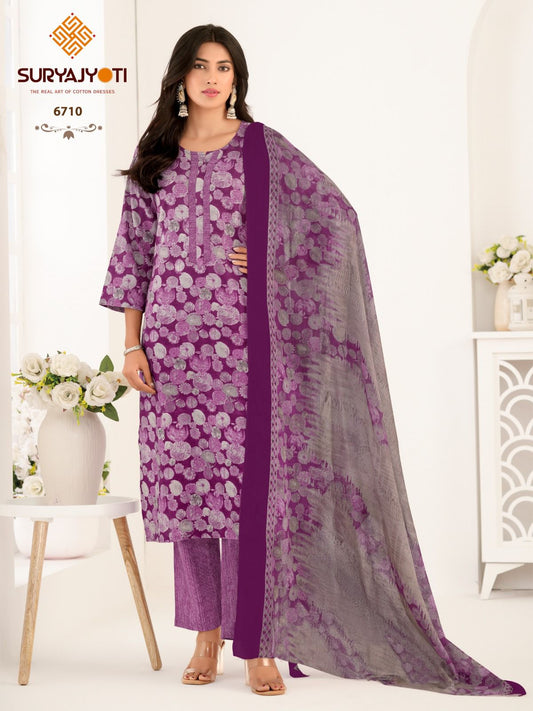 ₹ 599! Suryajyoti trendy Cotton printed Dress Materials