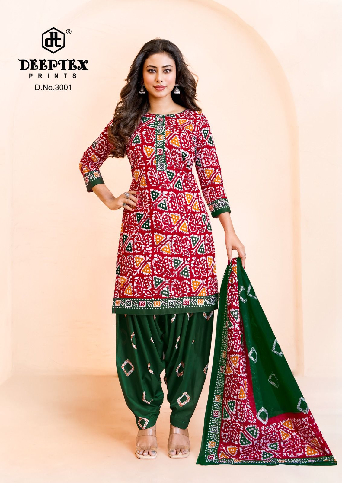 ₹525! Deeptex batik cotton dress materials