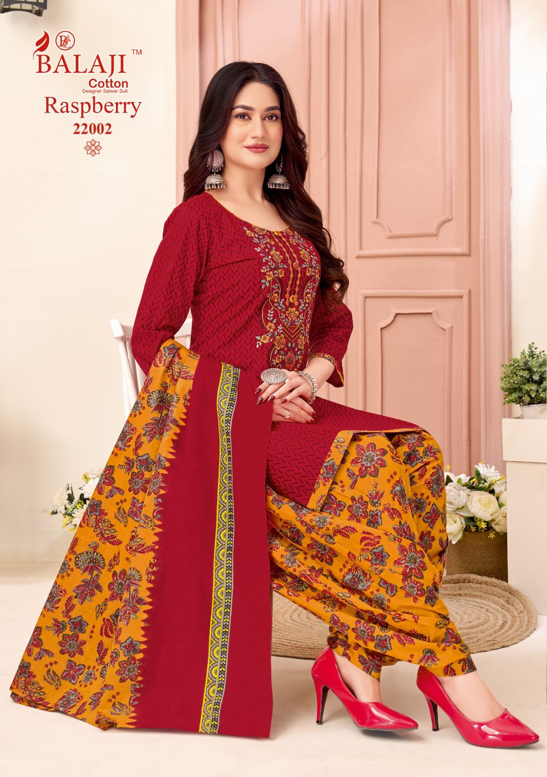 ₹699! Jiafashion Embroidery cotton dress materials