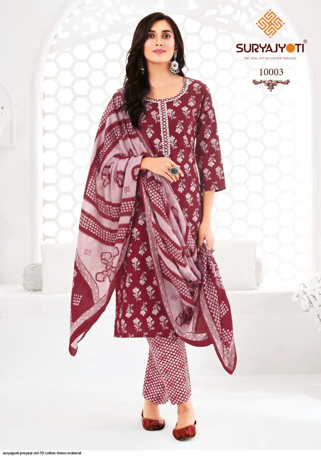 ₹670! Suryajyoti jaipuri cotton printed dress materials