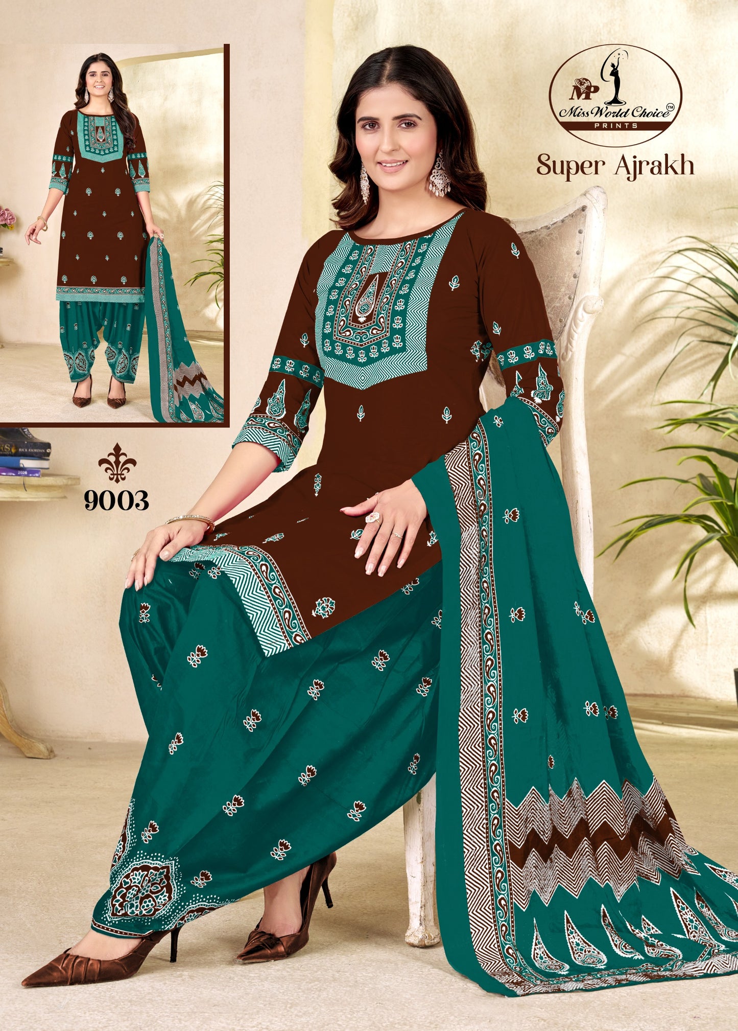 ₹499! Jiafashion Cotton Ajrakh Dress Materials