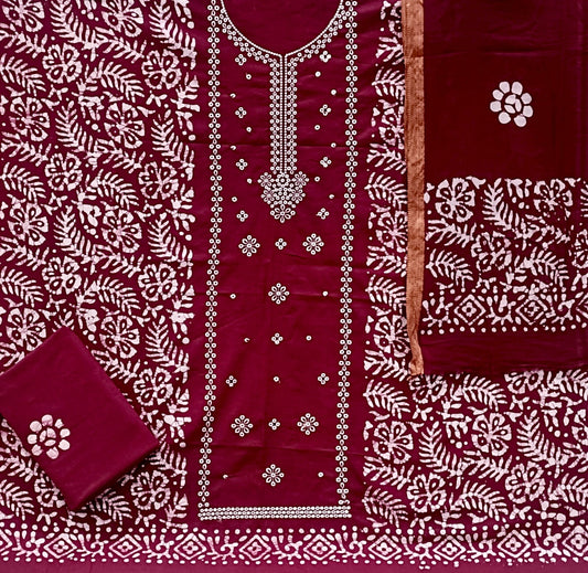 ₹699! Jiafashion karachi batik rayon dress materials