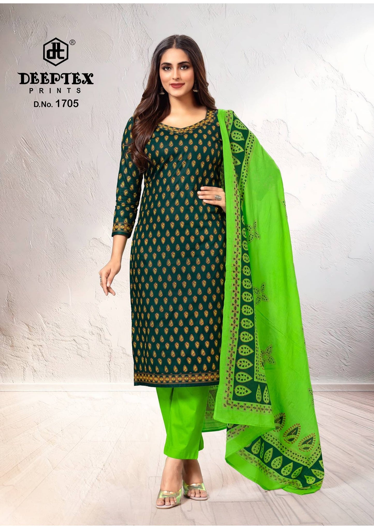 ₹629! Deeptex lawn cotton printed dress materials