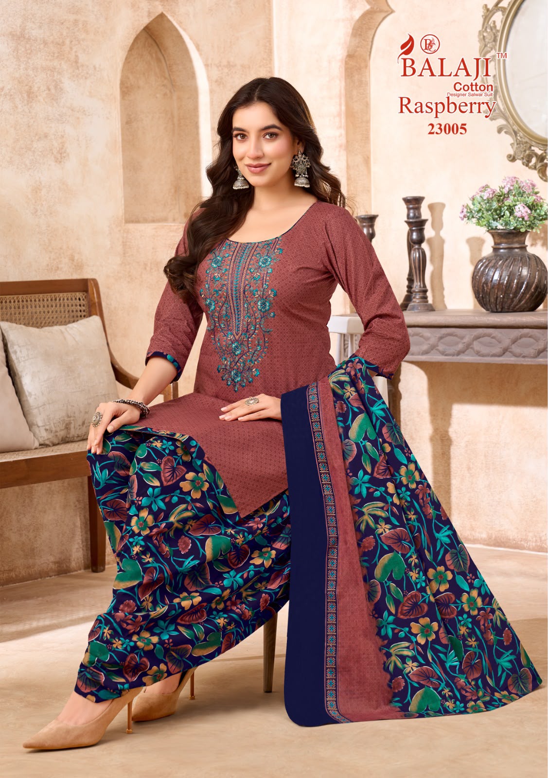 ₹699! Jiafashion Embroidery Cotton Dress Materials