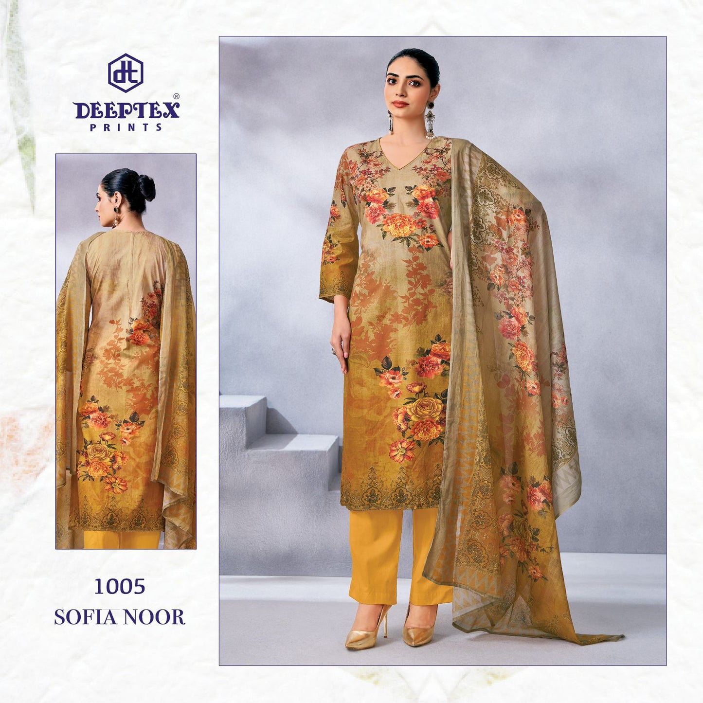 ₹1049! Deeptex Digital Lawn Cotton Dress Materials