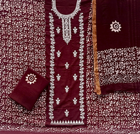 ₹699! Jiafashion karachi batik rayon dress materials