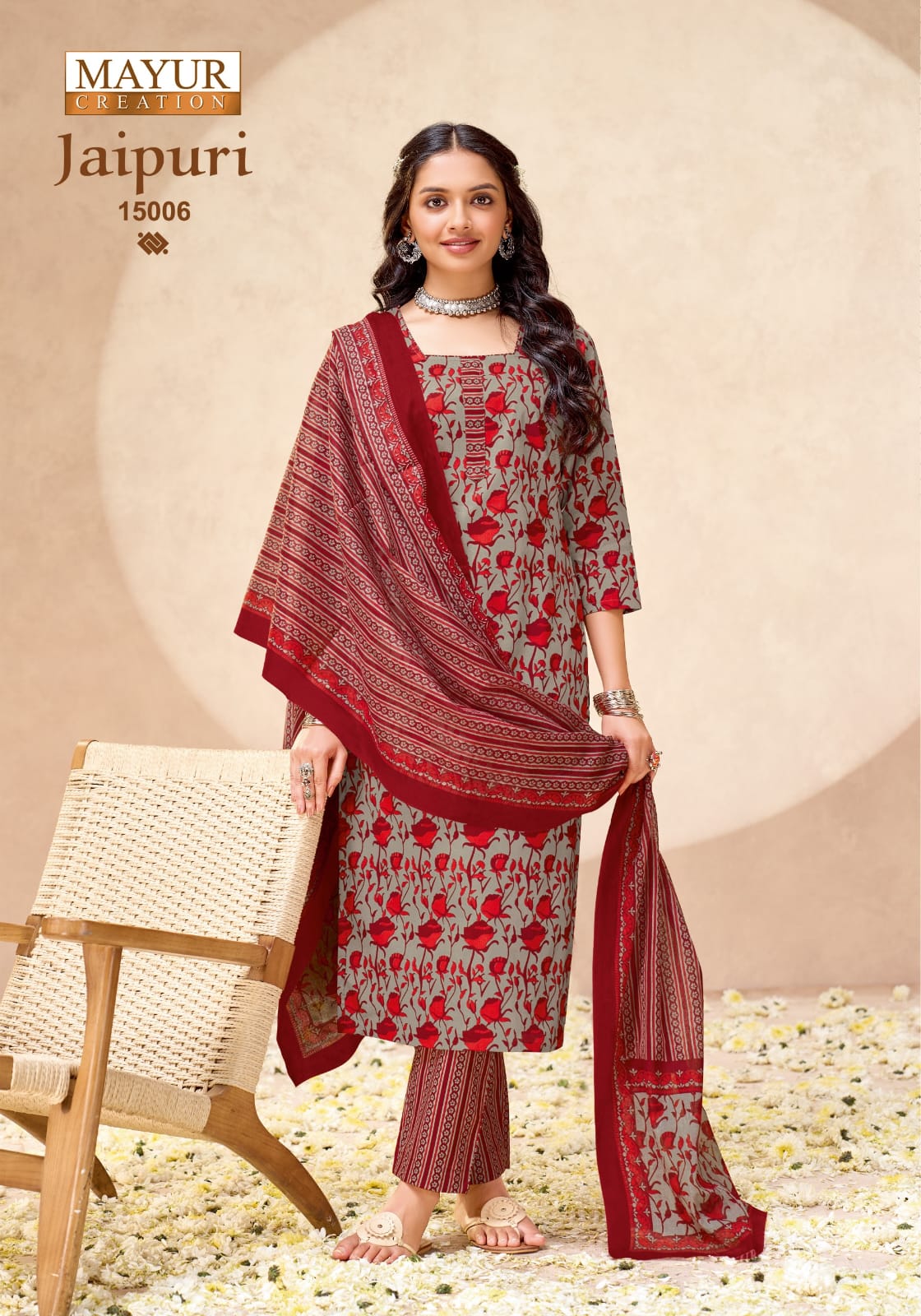 ₹549! Jiafashion jaipuri Print Dress Materials