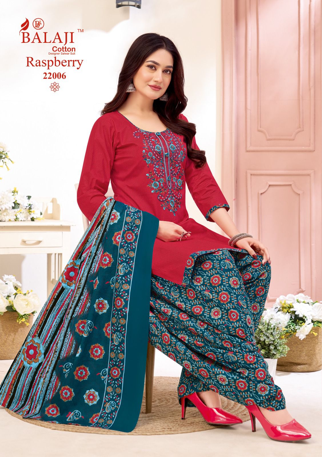 ₹699! Jiafashion Embroidery cotton dress materials