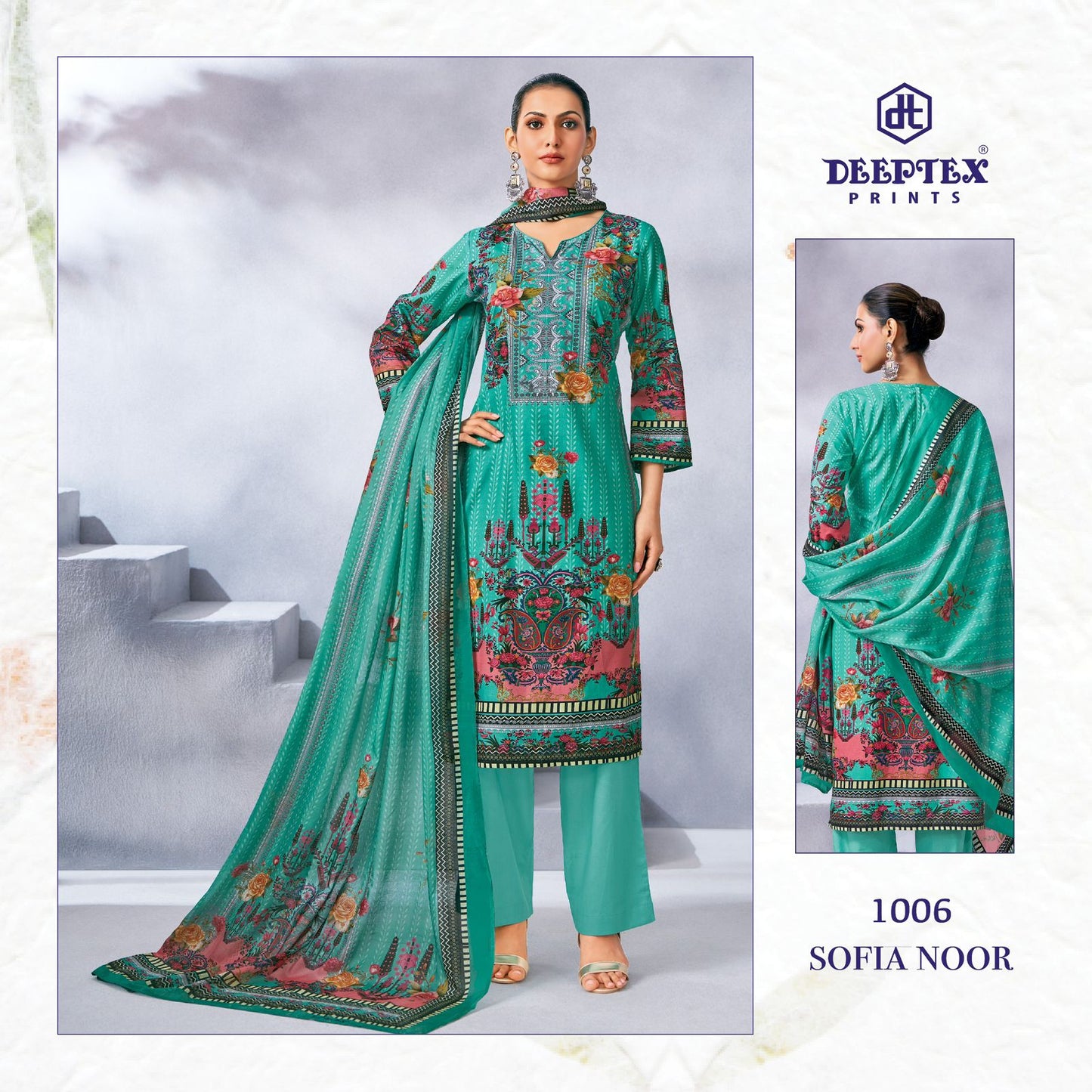 ₹1049! Deeptex Digital Lawn Cotton Dress Materials