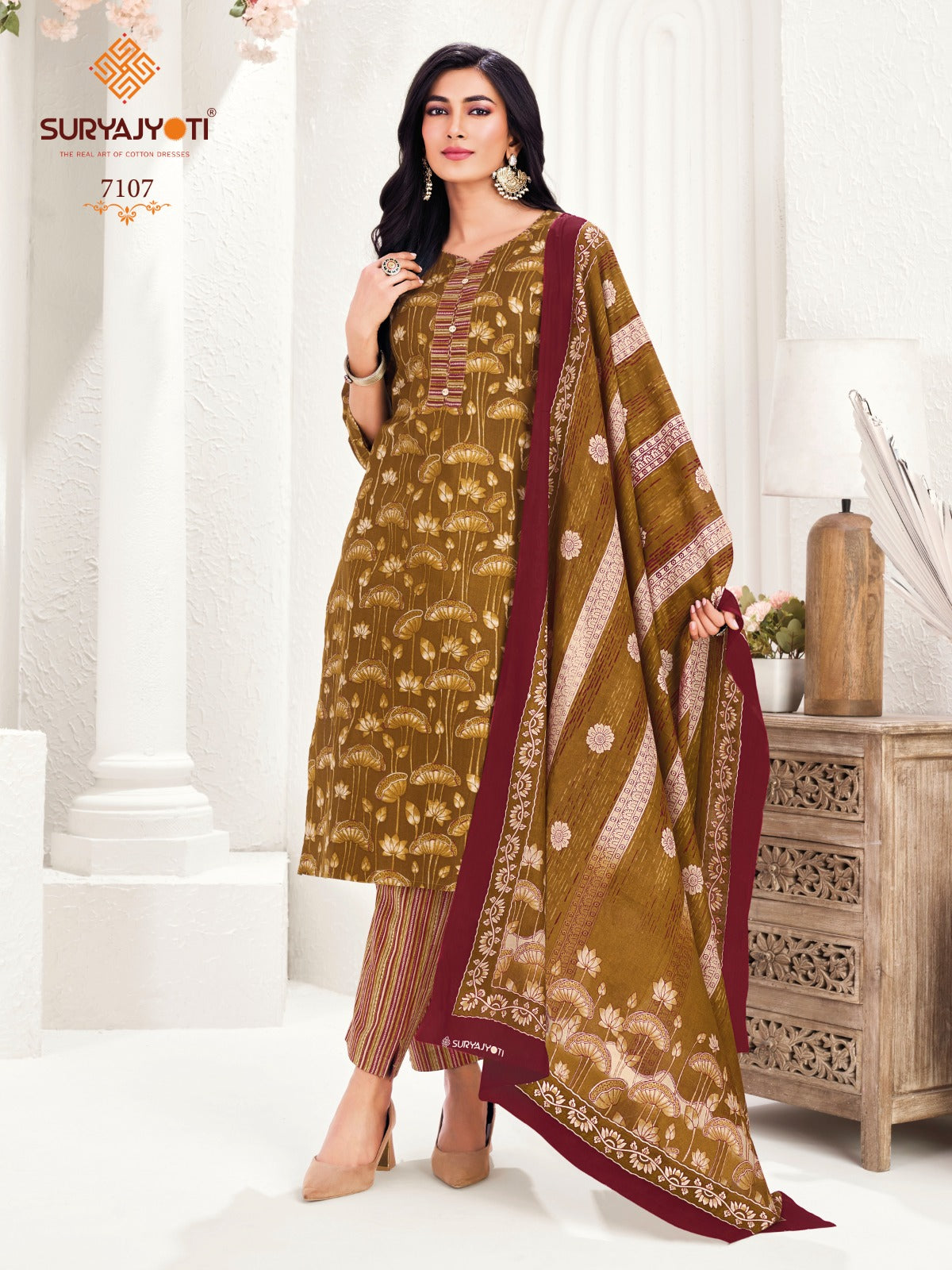 ₹599! Suryajyoti Trendy Cotton Printed Suits