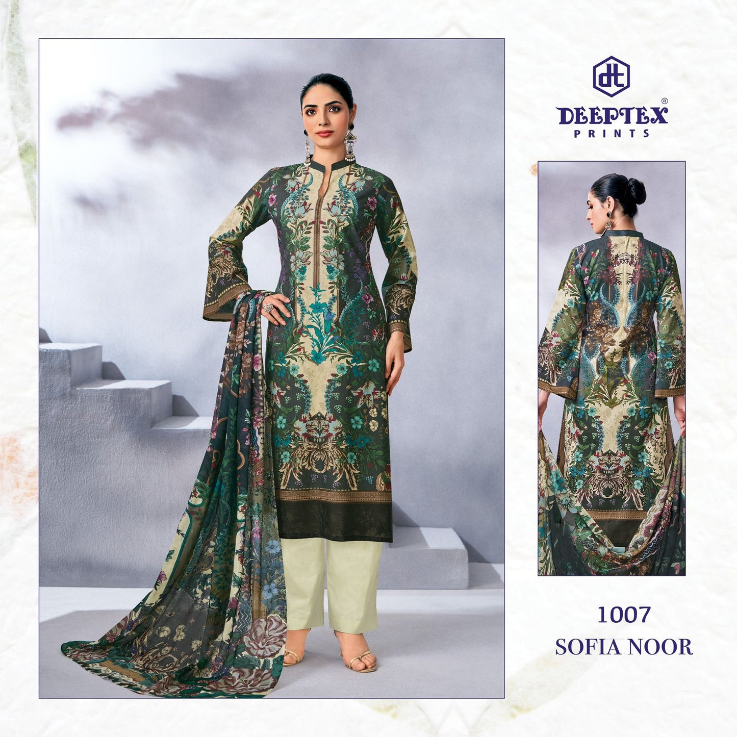₹1049! Deeptex Digital Lawn Cotton Dress Materials