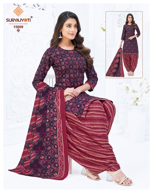 ₹599! Suryajyoti Patiyala Cotton Dress Materials