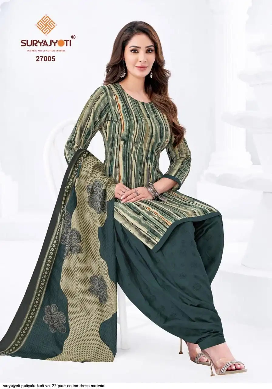 ₹725! Suryajyoti Patiyala Cotton Dress Materials