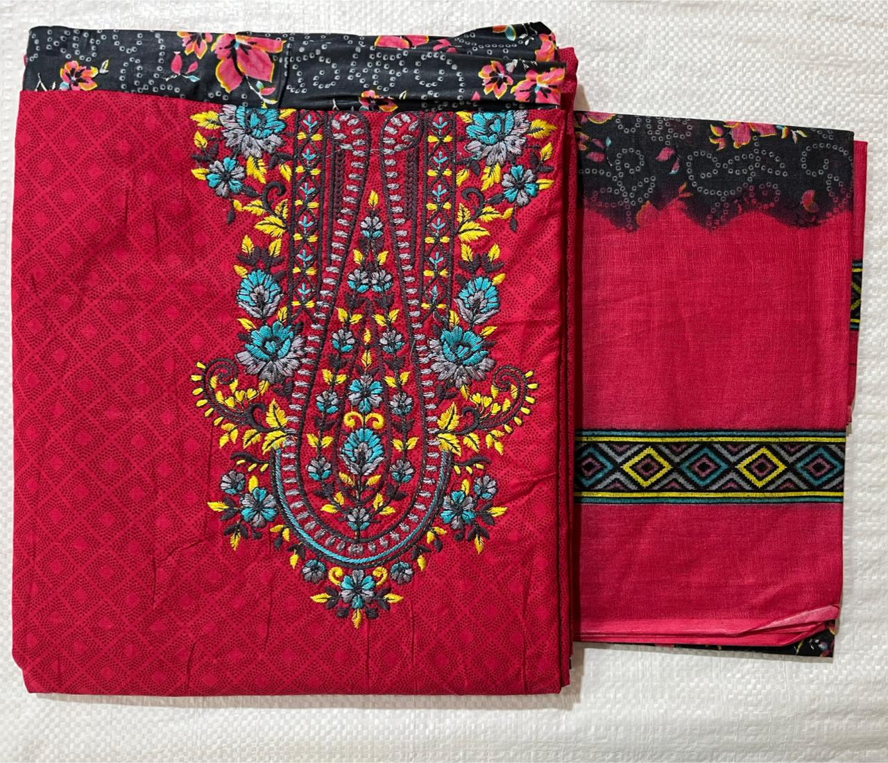 ₹699! Jiafashion Embroidery cotton dress materials