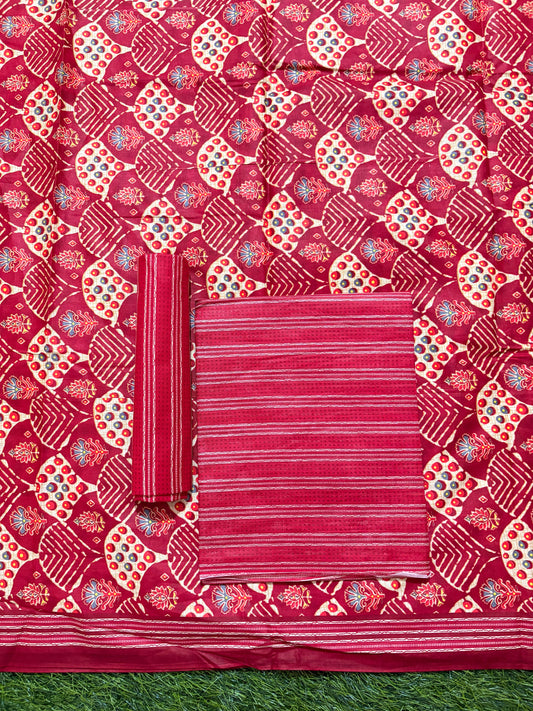 ₹549! Jiafashion Ajrakh Print Cotton Dress Materials