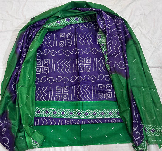 ₹525! Deeptex bandhani cotton printed dress materials