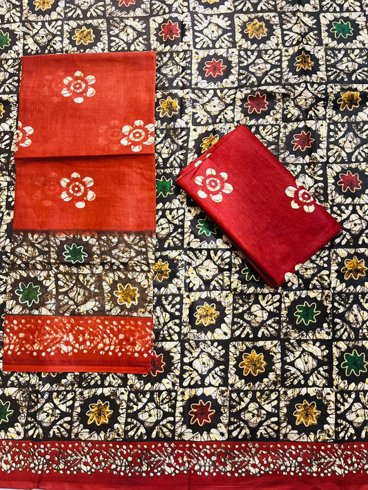 ₹525! Deeptex batik cotton printed dress materials