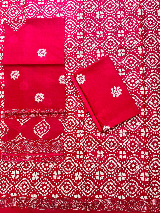 ₹525! Deeptex batik cotton printed dress materials