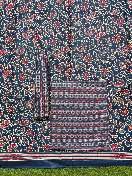 ₹549! Jiafashion Ajrakh Print Cotton Dress Materials