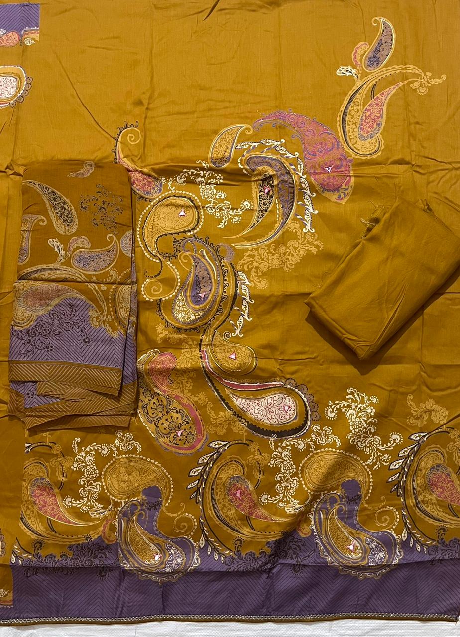 ₹999! Jiafashion Jaam Satin Cotton Printed Dress Materials