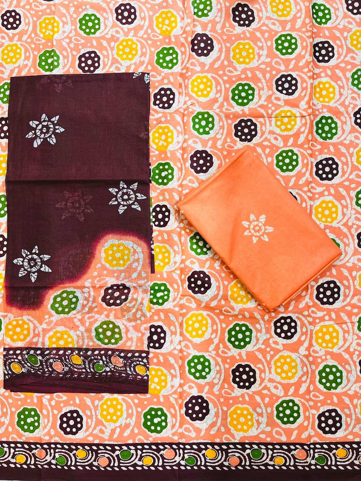 ₹525! Deeptex batik cotton printed dress materials