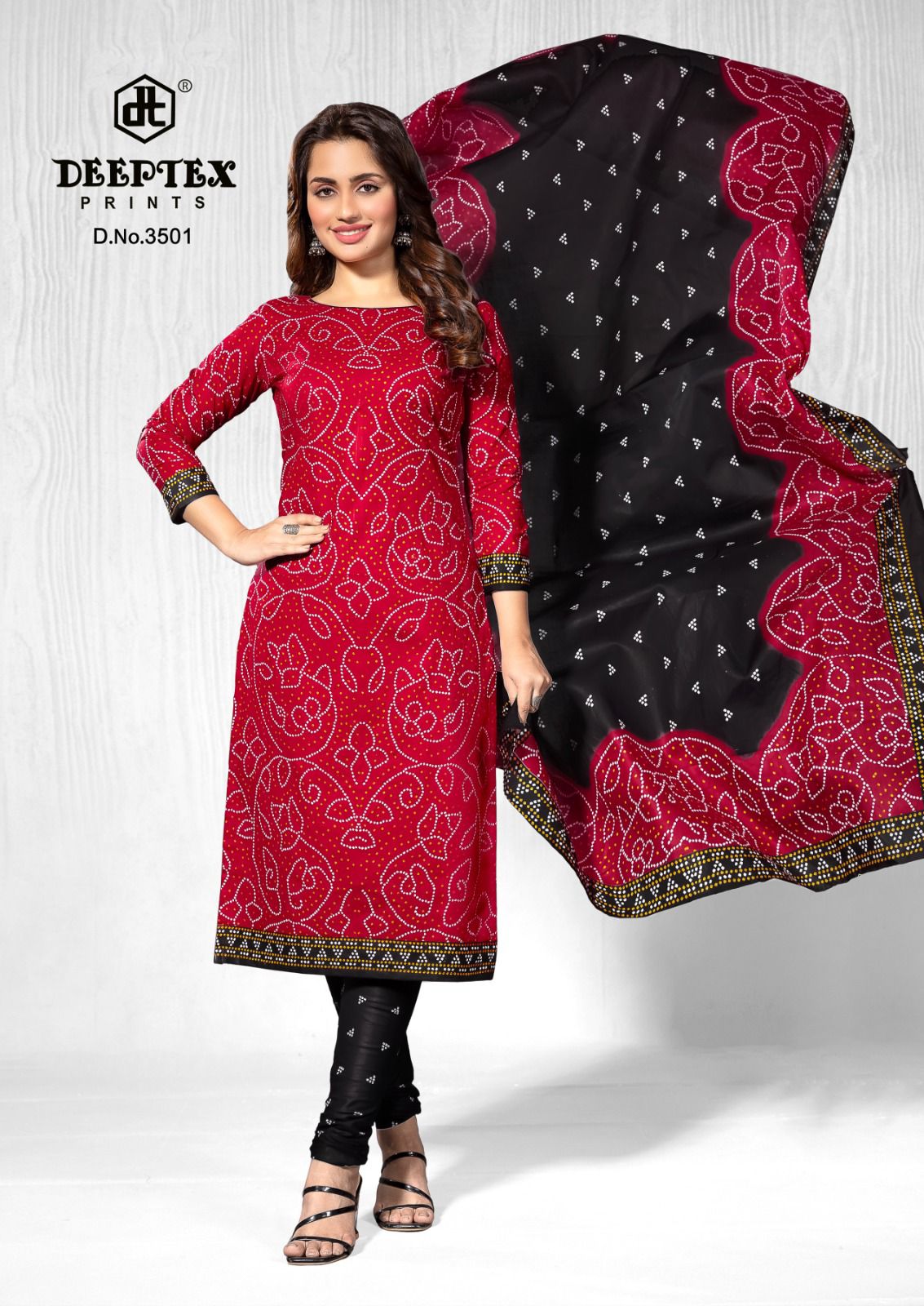 ₹525! Deeptex bandhani cotton printed dress materials