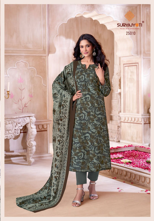 ₹699! Suryajyoti nargis cotton dress materials