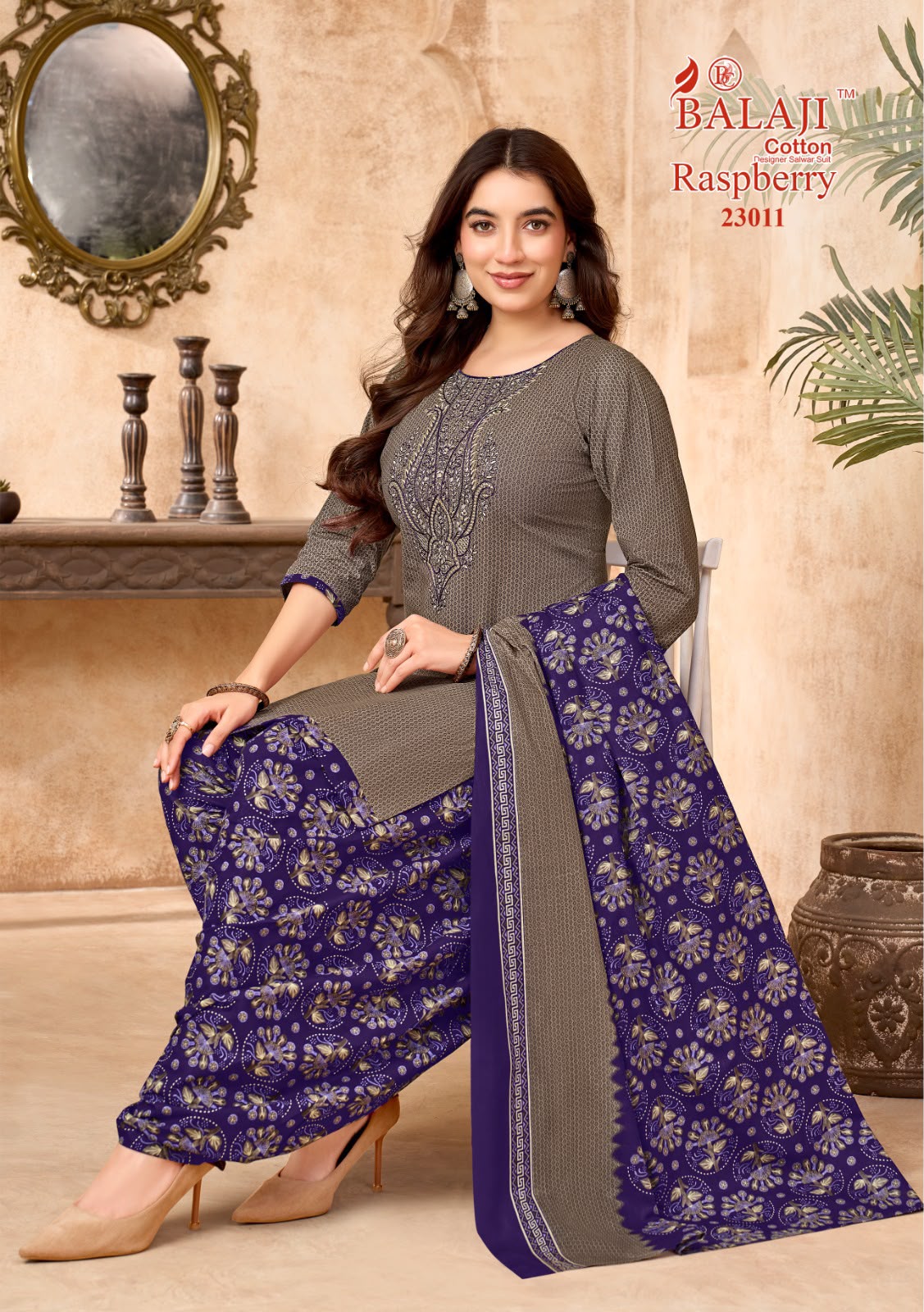 ₹699! Jiafashion Embroidery Cotton Dress Materials