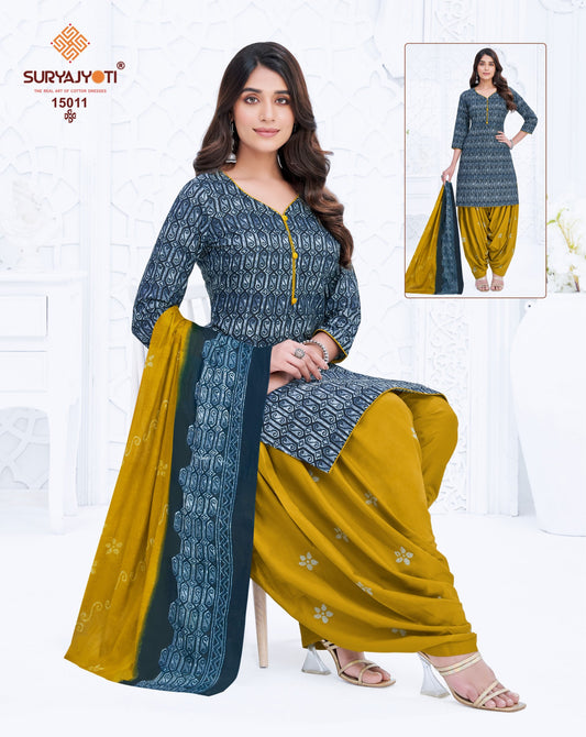 ₹599! Suryajyoti Patiyala Cotton Dress Materials