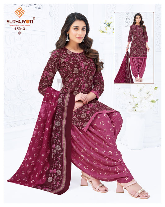 ₹599! Suryajyoti Patiyala Cotton Dress Materials