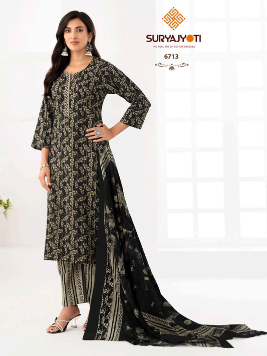 ₹ 599! Suryajyoti trendy Cotton printed Dress Materials