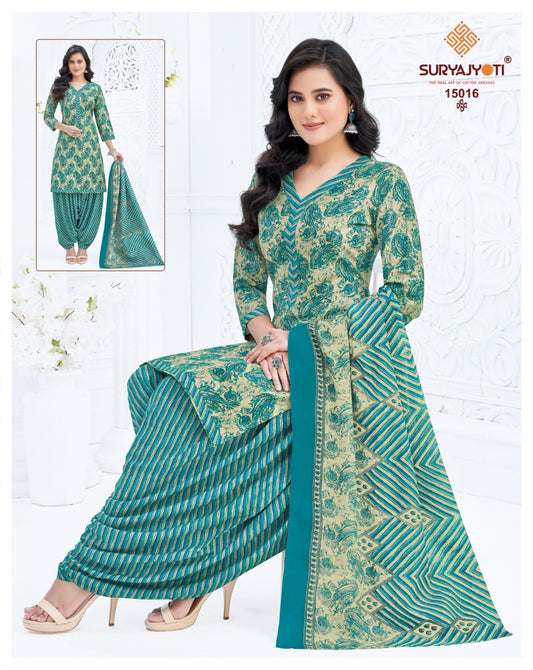 ₹599! Suryajyoti Patiyala Cotton Dress Materials