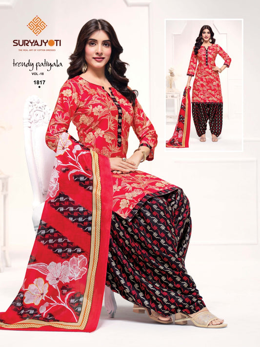 ₹699! Suryajyoti Trendy Patiayla Cotton Printed Suits