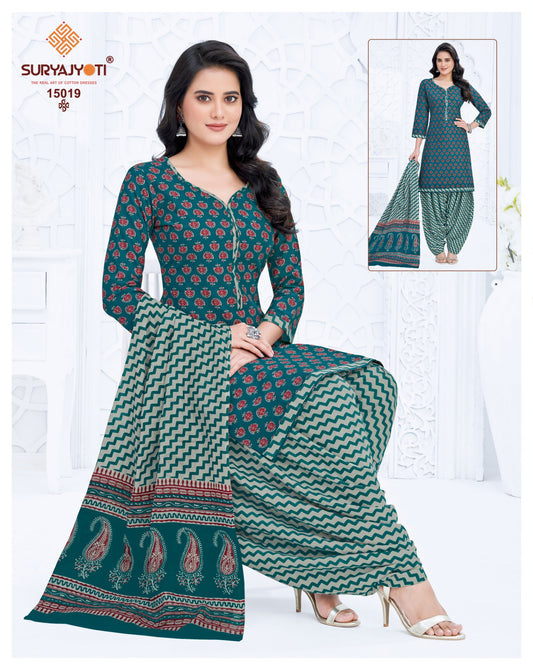 ₹599! Suryajyoti Patiyala Cotton Dress Materials