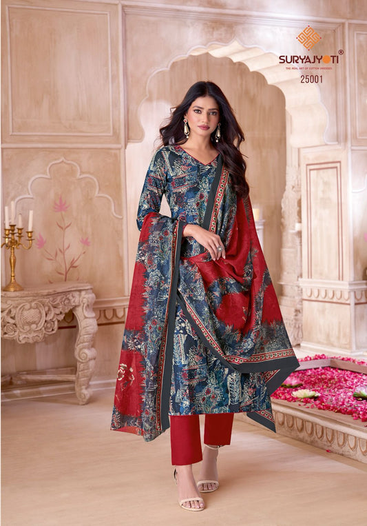 ₹699! Suryajyoti nargis cotton dress materials