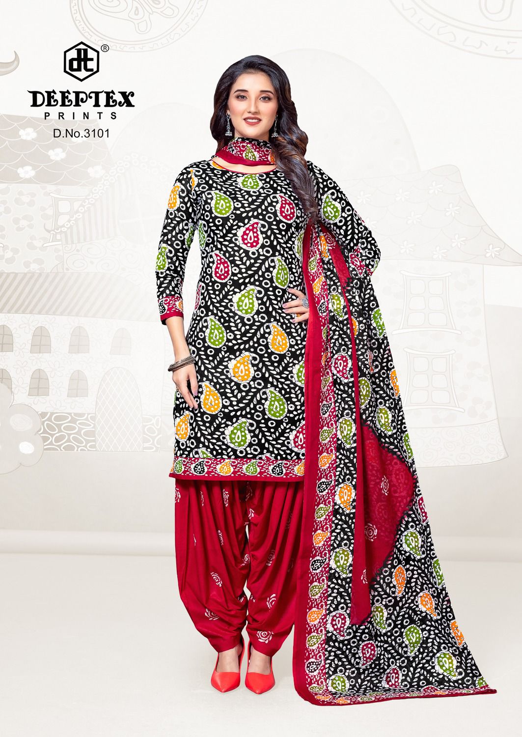 ₹525! Deeptex batik cotton printed dress materials