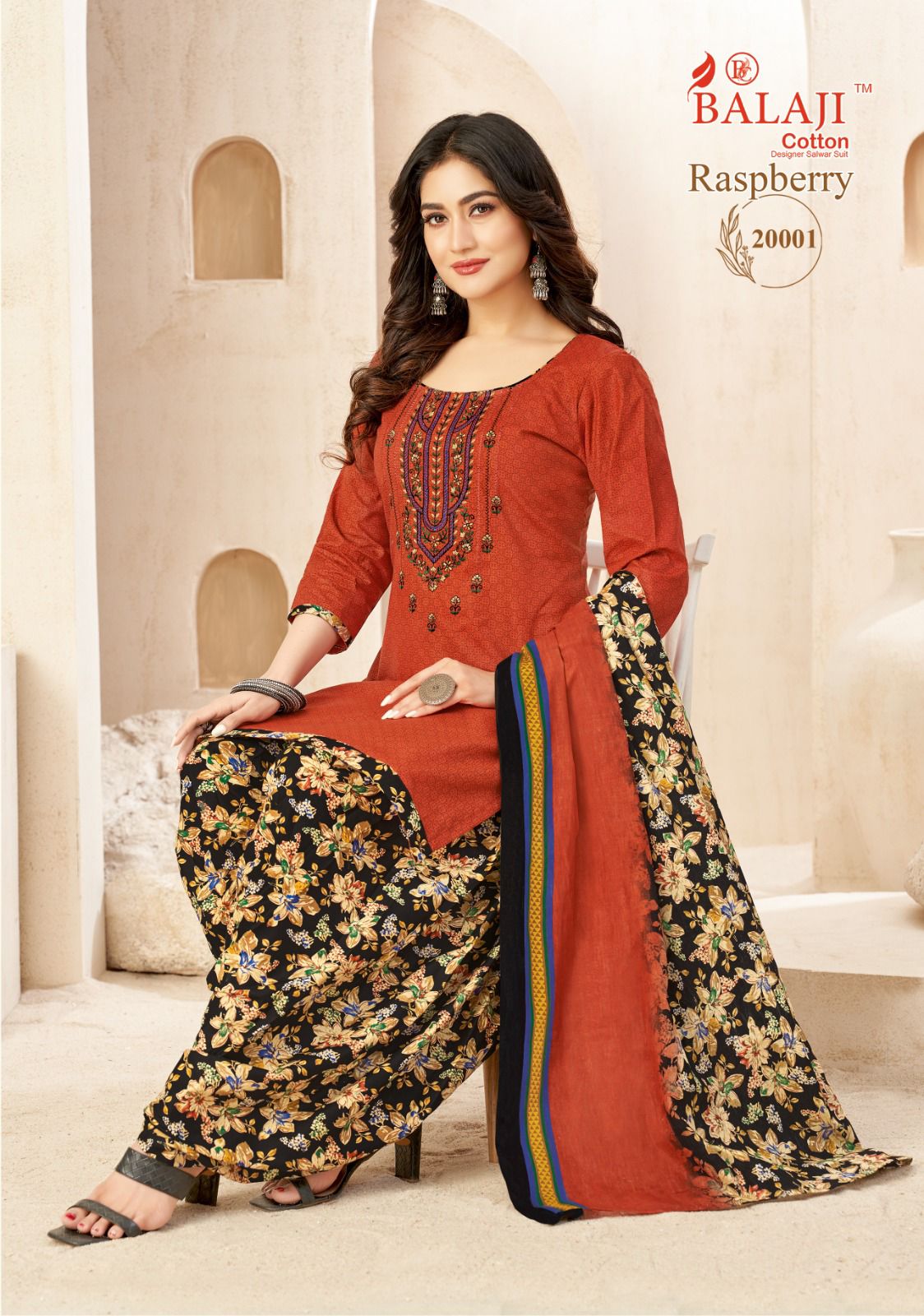 ₹699! Jiafashion Embroidery cotton dress materials