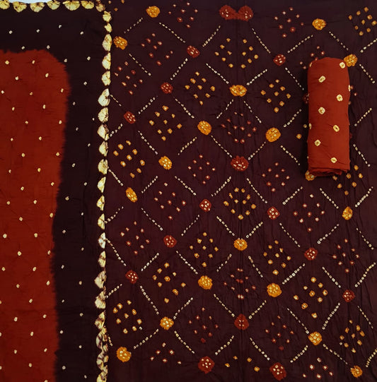 ₹849!  Jiafashion Lawn Cotton Bandhej Suits