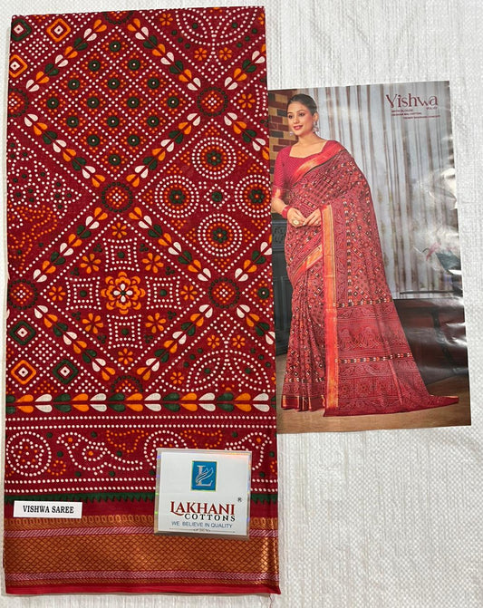 ₹699! Jiafashion Bandhej Cotton Printed Sarees