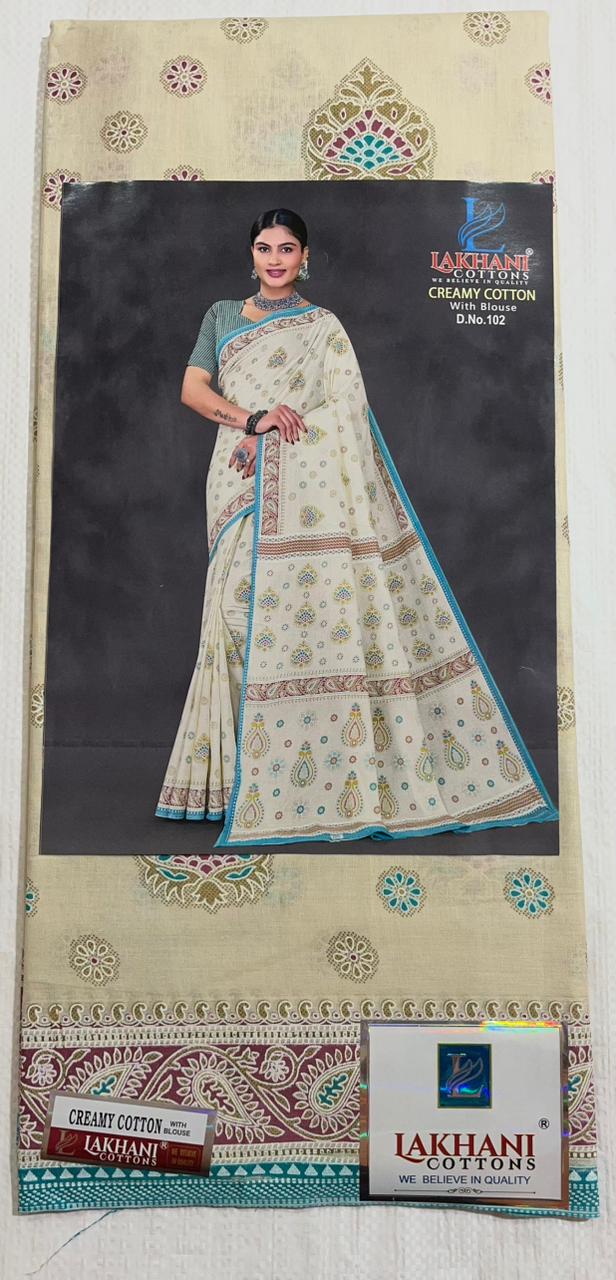 ₹799! Jiafashion Creamy Cotton Printed Sarees