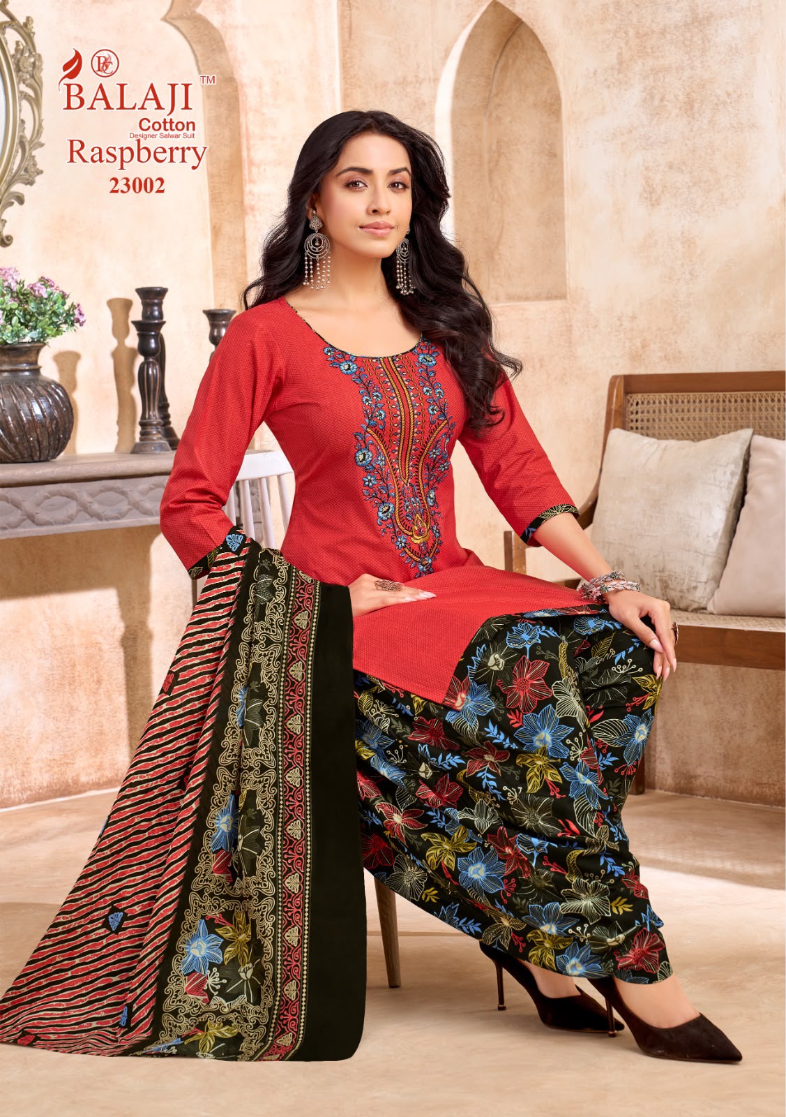 ₹699! Jiafashion Embroidery Cotton Dress Materials