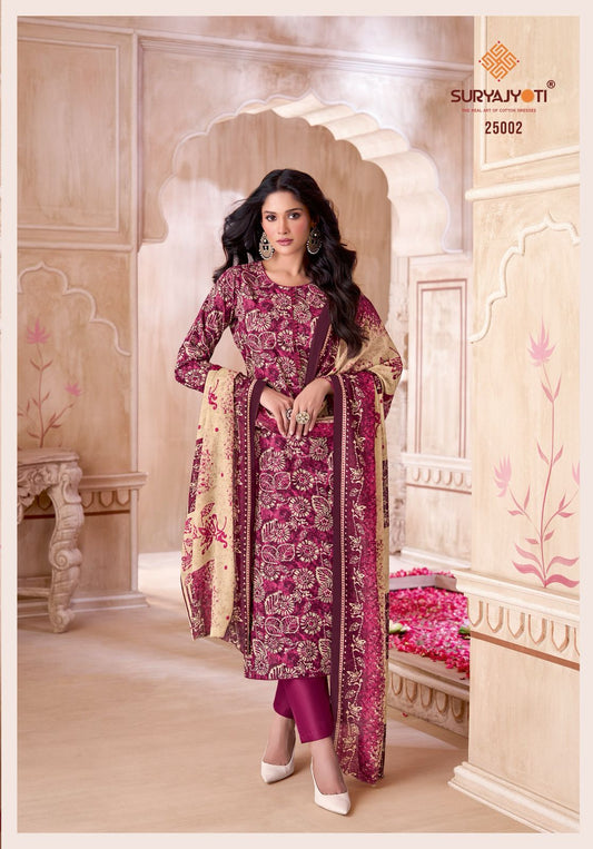 ₹699! Suryajyoti nargis cotton dress materials
