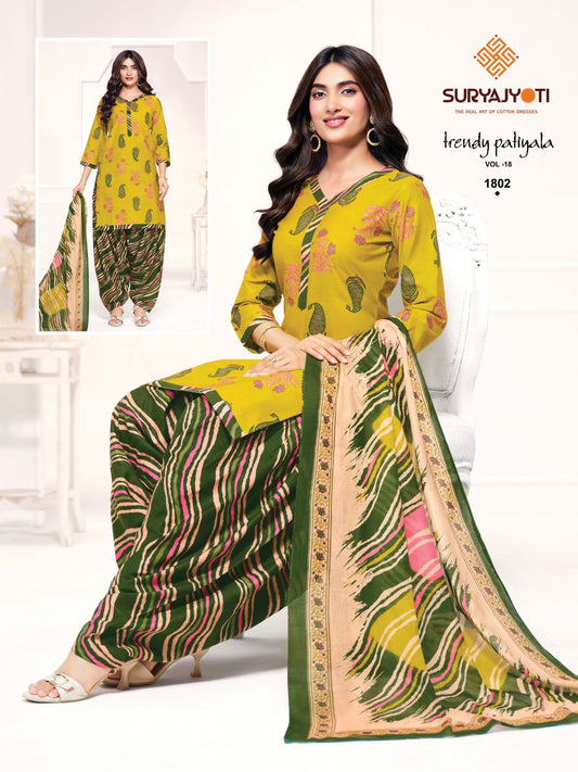 ₹699! Suryajyoti Trendy Patiayla Cotton Printed Suits