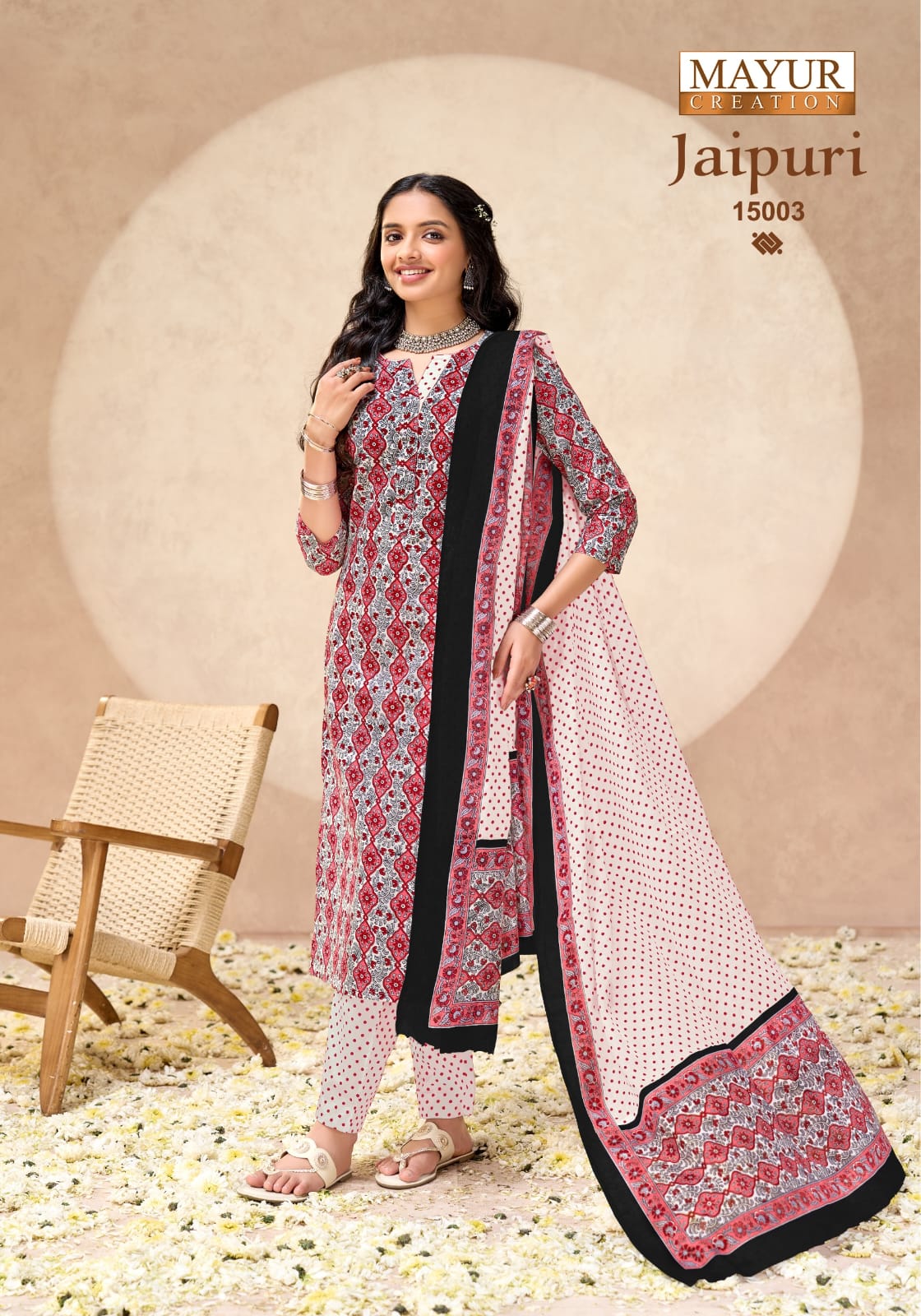 ₹549! Jiafashion jaipuri Print Dress Materials